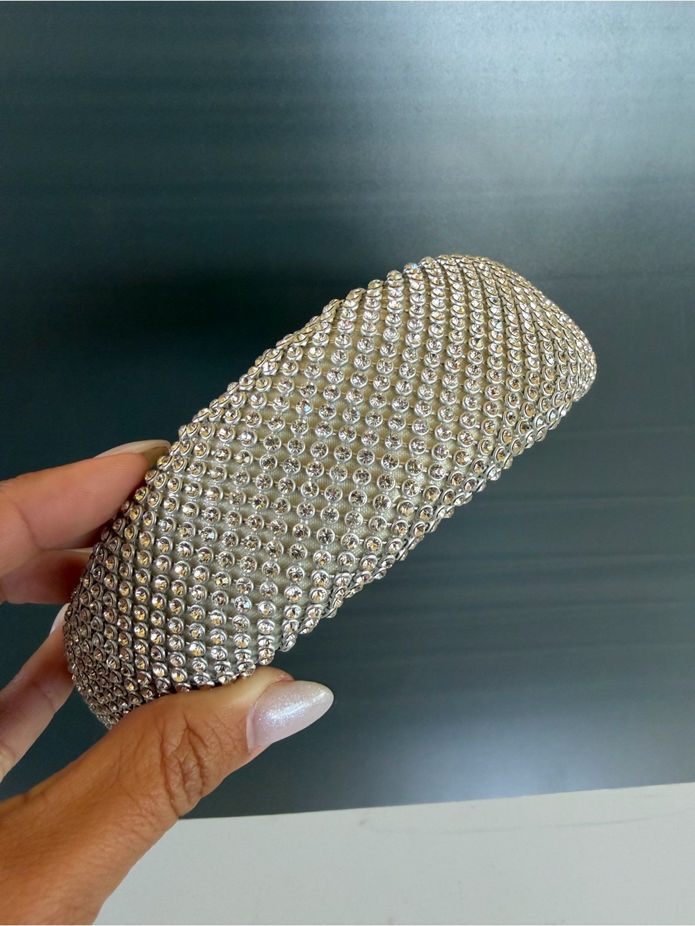 Zara Silver Crystal-Trim Headband